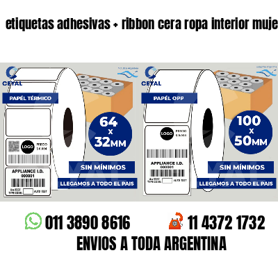 etiquetas adhesivas ribbon cera ropa interior mujer