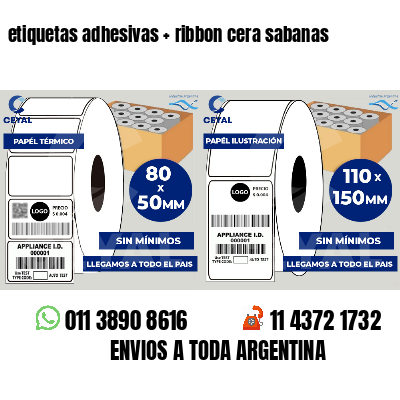 etiquetas adhesivas ribbon cera sabanas