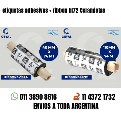 etiquetas adhesivas ribbon hl72 Ceramistas