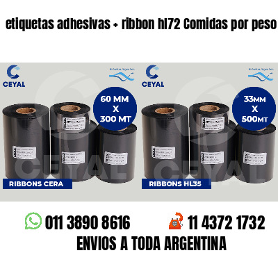 etiquetas adhesivas   ribbon hl72 Comidas por peso
