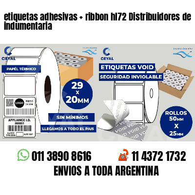 etiquetas adhesivas ribbon hl72 Distribuidores de indumentaria