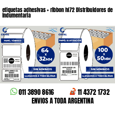 etiquetas adhesivas ribbon hl72 Distribuidores de indumentaria
