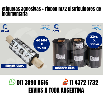 etiquetas adhesivas ribbon hl72 Distribuidores de indumentaria