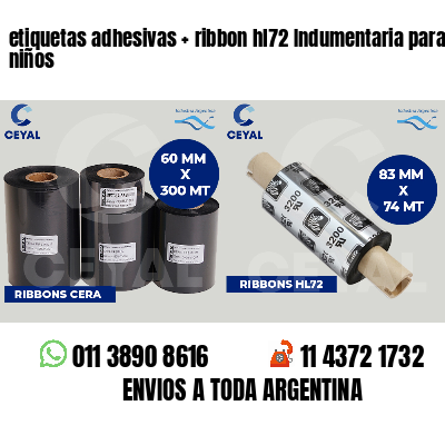 etiquetas adhesivas   ribbon hl72 Indumentaria para niños