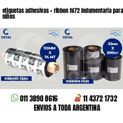 etiquetas adhesivas ribbon hl72 Indumentaria para niños