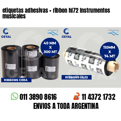 etiquetas adhesivas   ribbon hl72 Instrumentos musicales