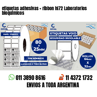 etiquetas adhesivas ribbon hl72 Laboratorios bioquímicos