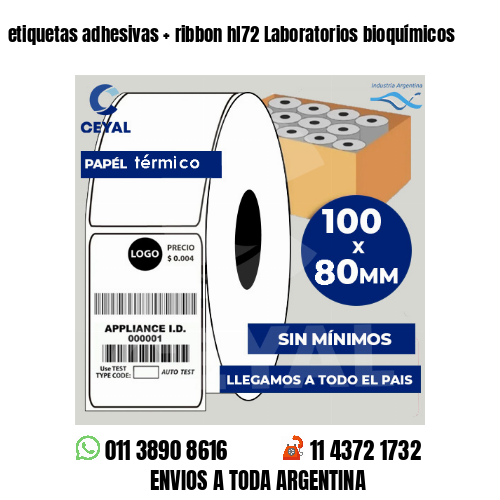 etiquetas adhesivas   ribbon hl72 Laboratorios bioquímicos