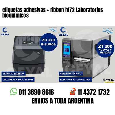 etiquetas adhesivas   ribbon hl72 Laboratorios bioquímicos