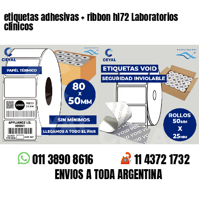 etiquetas adhesivas   ribbon hl72 Laboratorios clínicos