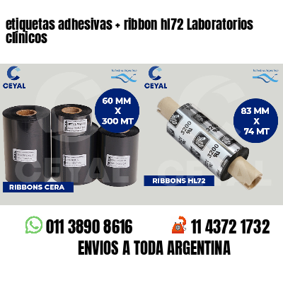 etiquetas adhesivas   ribbon hl72 Laboratorios clínicos