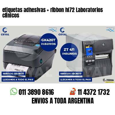 etiquetas adhesivas   ribbon hl72 Laboratorios clínicos
