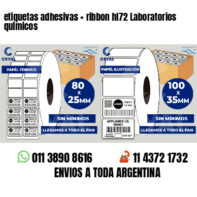 etiquetas adhesivas ribbon hl72 Laboratorios químicos
