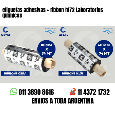 etiquetas adhesivas ribbon hl72 Laboratorios químicos
