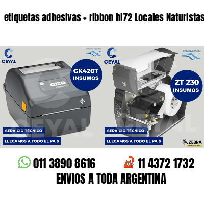 etiquetas adhesivas   ribbon hl72 Locales Naturistas