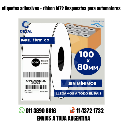 etiquetas adhesivas   ribbon hl72 Respuestos para automotores