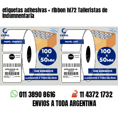 etiquetas adhesivas ribbon hl72 Talleristas de indumnentaria
