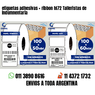 etiquetas adhesivas ribbon hl72 Talleristas de indumnentaria