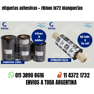 etiquetas adhesivas ribbon hl72 blanquerías