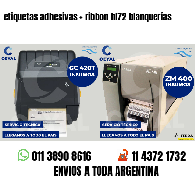 etiquetas adhesivas   ribbon hl72 blanquerías