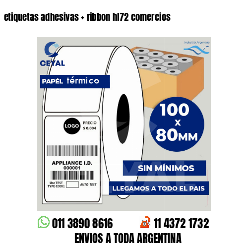 etiquetas adhesivas   ribbon hl72 comercios