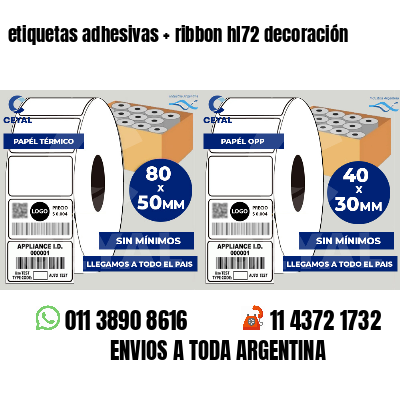 etiquetas adhesivas ribbon hl72 decoración
