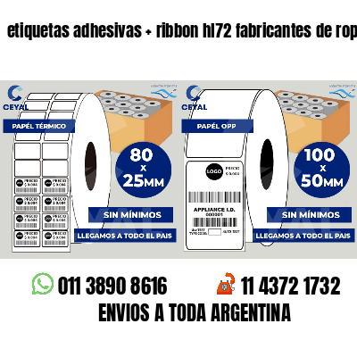 etiquetas adhesivas ribbon hl72 fabricantes de ropa