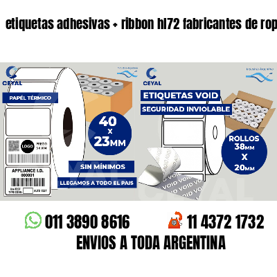 etiquetas adhesivas ribbon hl72 fabricantes de ropa