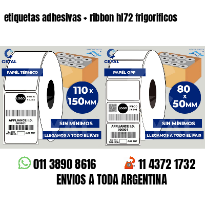 etiquetas adhesivas ribbon hl72 frigorificos