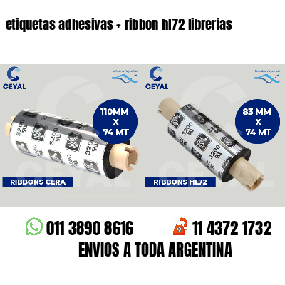 etiquetas adhesivas ribbon hl72 librerias