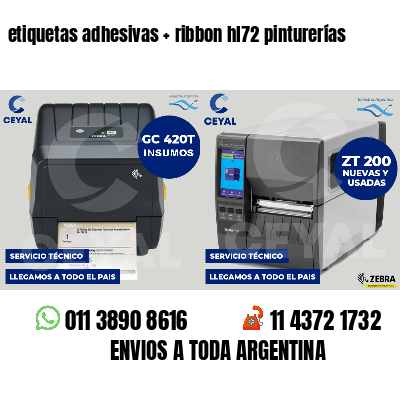 etiquetas adhesivas   ribbon hl72 pinturerías