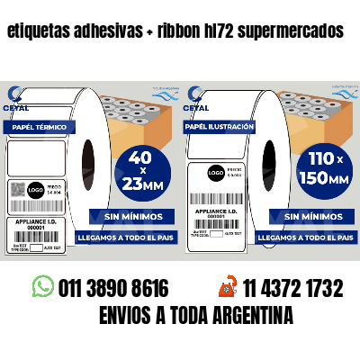 etiquetas adhesivas ribbon hl72 supermercados