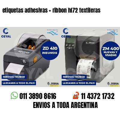 etiquetas adhesivas   ribbon hl72 textileras