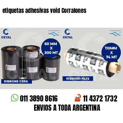 etiquetas adhesivas void Corralones