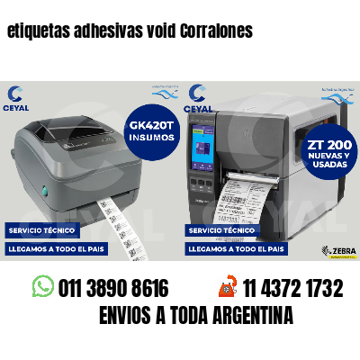 etiquetas adhesivas void Corralones