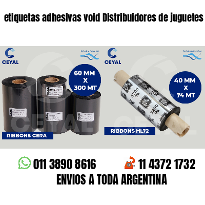 etiquetas adhesivas void Distribuidores de juguetes
