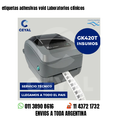 etiquetas adhesivas void Laboratorios clínicos