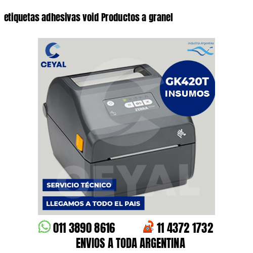 etiquetas adhesivas void Productos a granel