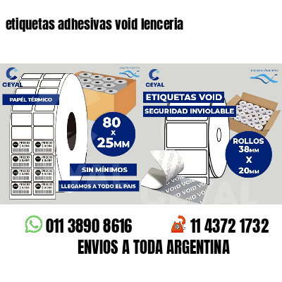 etiquetas adhesivas void lenceria