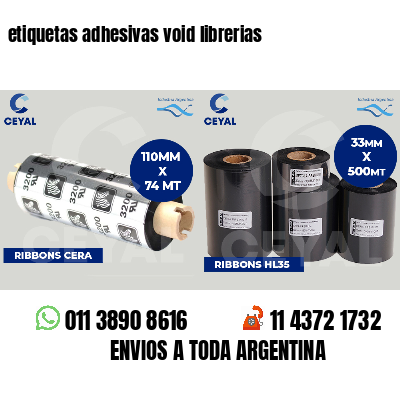 etiquetas adhesivas void librerias