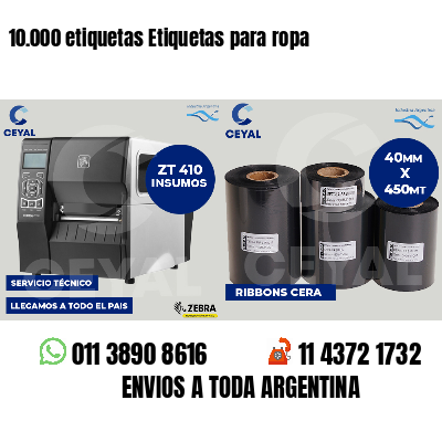 10.000 etiquetas Etiquetas para ropa