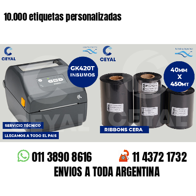 10.000 etiquetas personalizadas