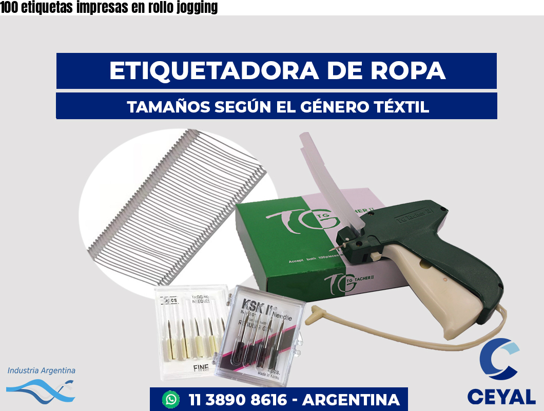 100 etiquetas impresas en rollo jogging