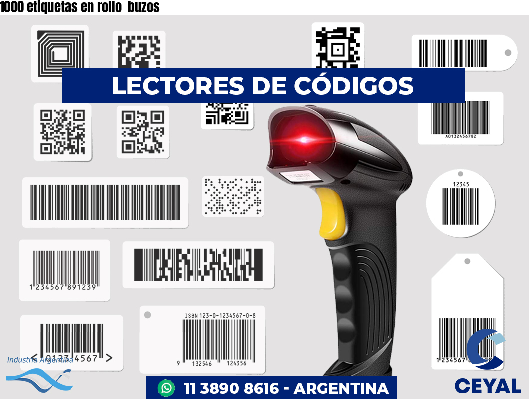 1000 etiquetas en rollo buzos