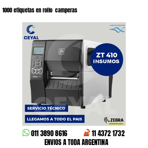 1000 etiquetas en rollo camperas