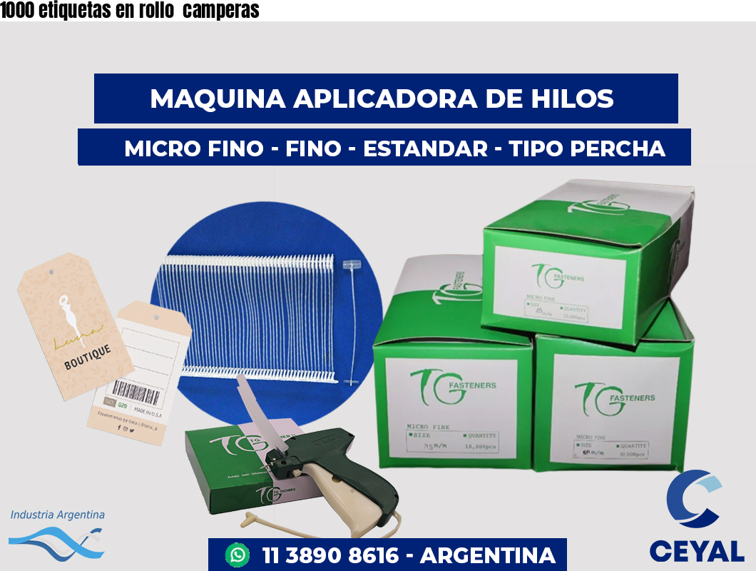 1000 etiquetas en rollo camperas