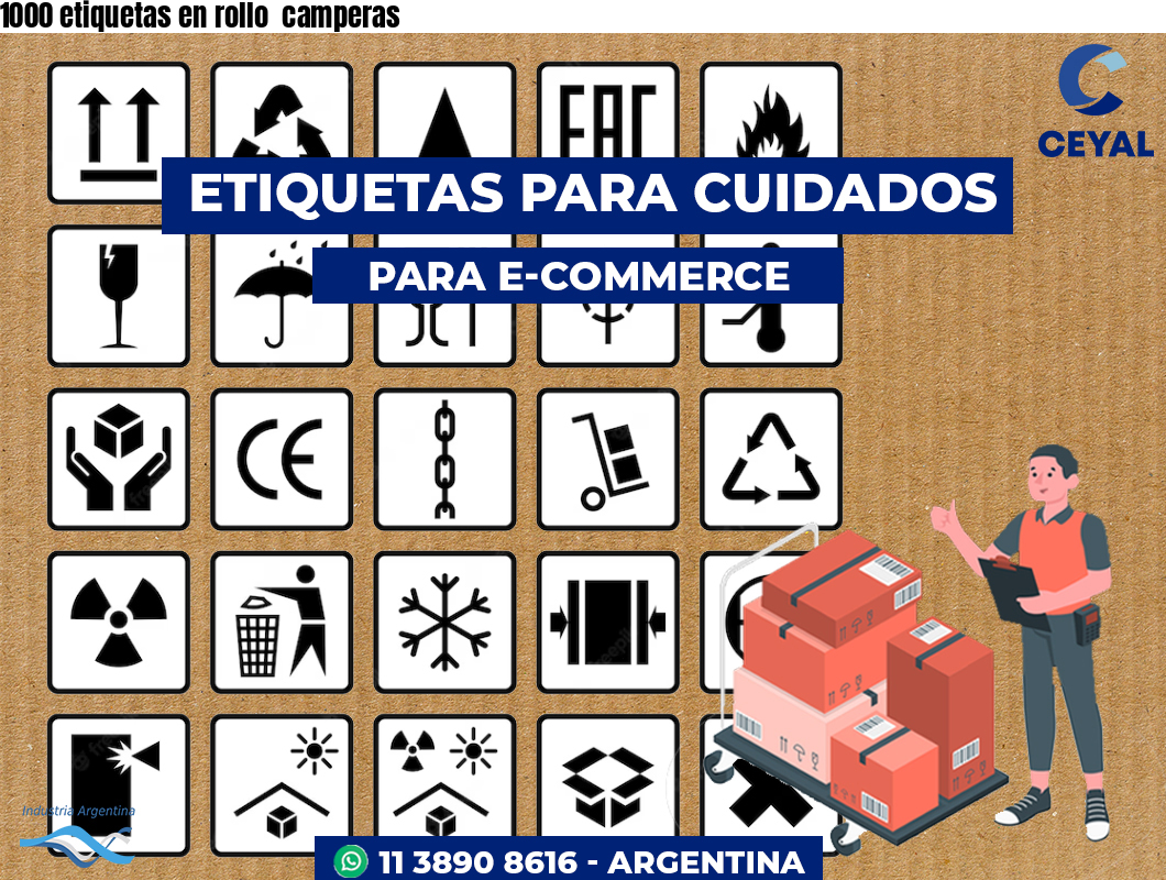 1000 etiquetas en rollo  camperas