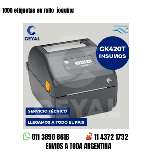1000 etiquetas en rollo jogging