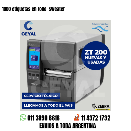 1000 etiquetas en rollo sweater