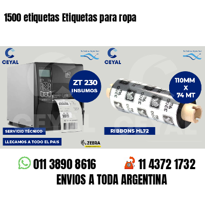 1500 etiquetas Etiquetas para ropa